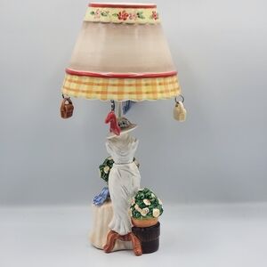 Home Interiors Fashion Mannequin and Flowers Tea Light Candle Holder With Shade